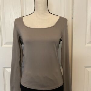 Hollister Long Sleeve Taupe Top